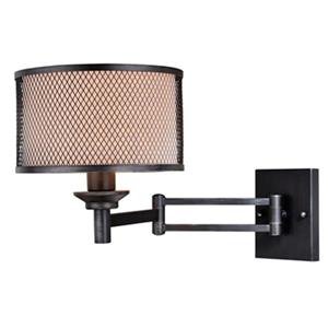 Cascadia Polk Instalux Plug-In Black Motion Sensor Swing Arm Wall Lamp