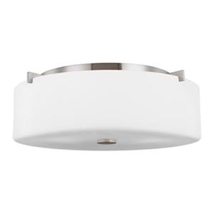 Generation Lighting Sunset Drive 6.25-in x 16-in Brushed Steel 3-Light Flush Mount Light