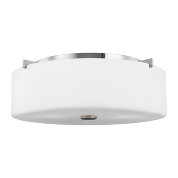 Generation Lighting Sunset Drive 6.25-in x 16-in Chrome 3-Light Flush Mount Light