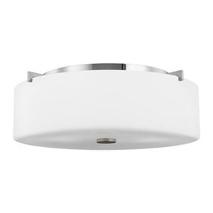 Generation Lighting Sunset Drive 6.25-in x 16-in Chrome 3-Light Flush Mount Light