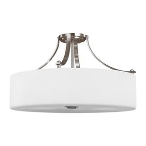 Feiss Sunset Drive 13.25-in x 22-in Brushed Steel 4-Light Semi-Flush Mount Light