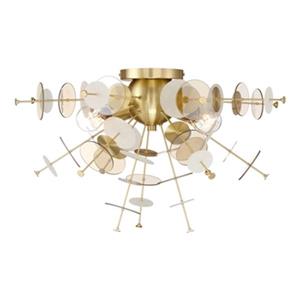 Eurofase Lighting Bonazzi 14-in x 24-in Brass 4-Light Flush Mount Light