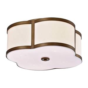 Warehouse of Tiffany Necan Clover 8.7-in x 19.7-in Antique Brass 4-Light Flush Mount Ceiling Light