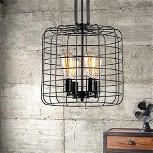 Warehouse of Tiffany Weress Black 4-Light Metal Cage Pendant Light