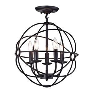 Warehouse of Tiffany Shindanlang 20-in x 16-in Black 5-Light Chandelier