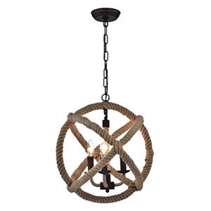 Warehouse of Tiffany Twirlie 3-Light Hemp Rope Chandelier