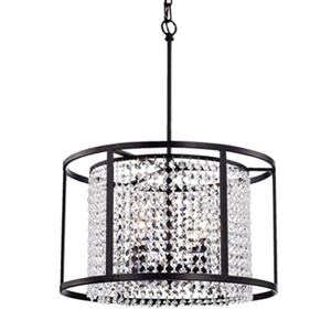 Warehouse of Tiffany Phodra Metal/Crystal 4-Light Round Pendant Light
