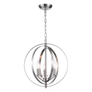 Warehouse of Tiffany Setsus 3-Light Nickel Chandelier