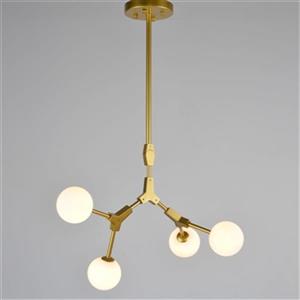 Design Living White Glass Globe Chandelier