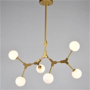 Design Living White Glass Globe Chandelier