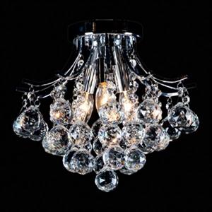 Design Living 12-in x 12-in Chrome 3-Light Crystal Flush Mount Light