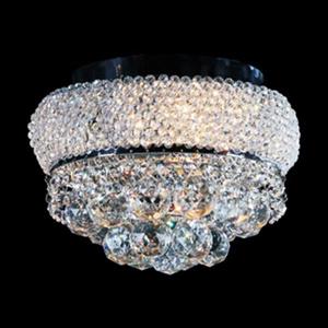 Design Living 6.7-in x 11-in Chrome 3-Light Crystal Flush Mount Light