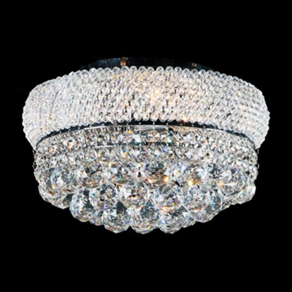 Design Living 7.7-in x 14.6-in Chrome 4-Light Crystal Flush Mount Light