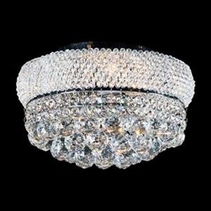 Design Living 7.7-in x 14.6-in Chrome 4-Light Crystal Flush Mount Light