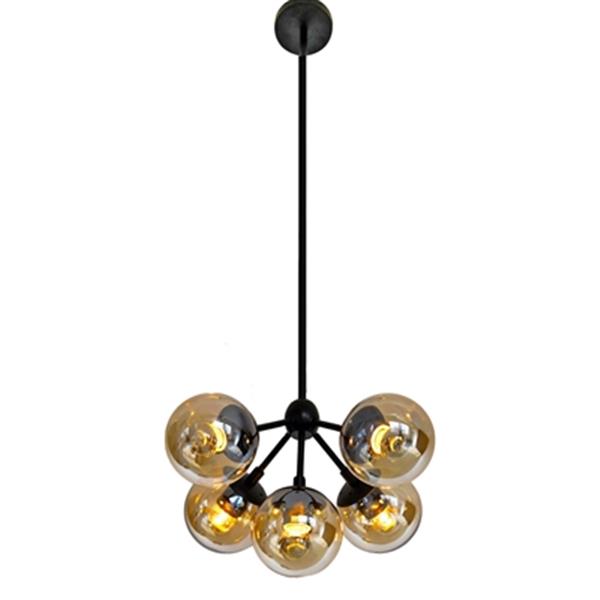 Design Living Amber Glass Globe Chandelier