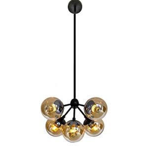 Design Living Amber Glass Globe Chandelier