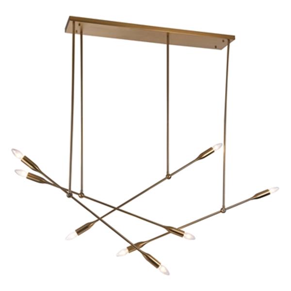 Design Living Brass Iron Stick Chandelier