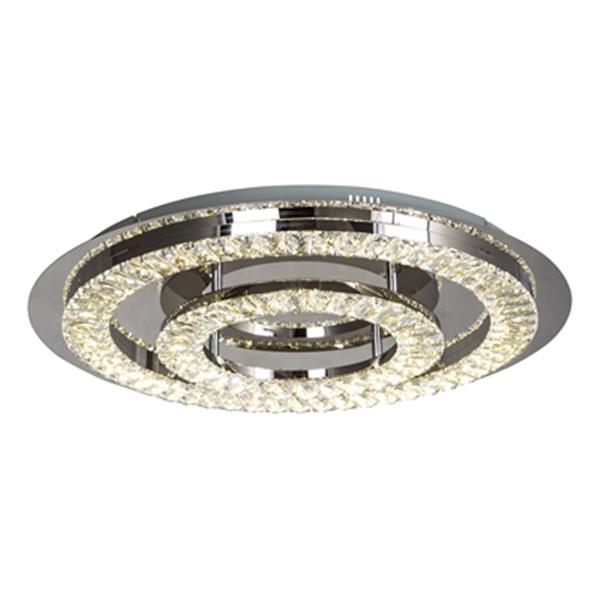 Design Living Stainless Steel Double Cear Cystal Rng LED Flush Mount Light