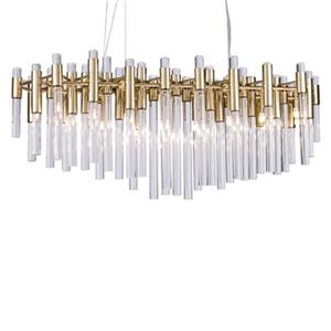 Design Living Gold and Glass Rod LED chandelier