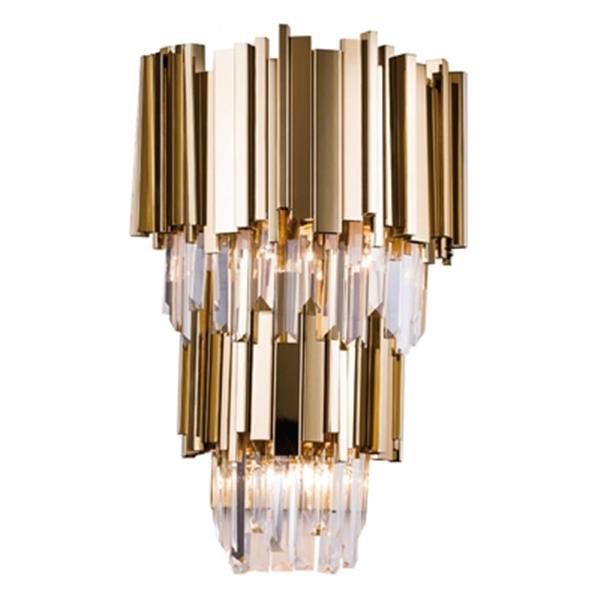 Design Living 3-Light Two-Tier Gold Rod Wall Sconce