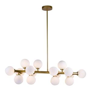 Design Living Gold and Glass Globe LED chandelier