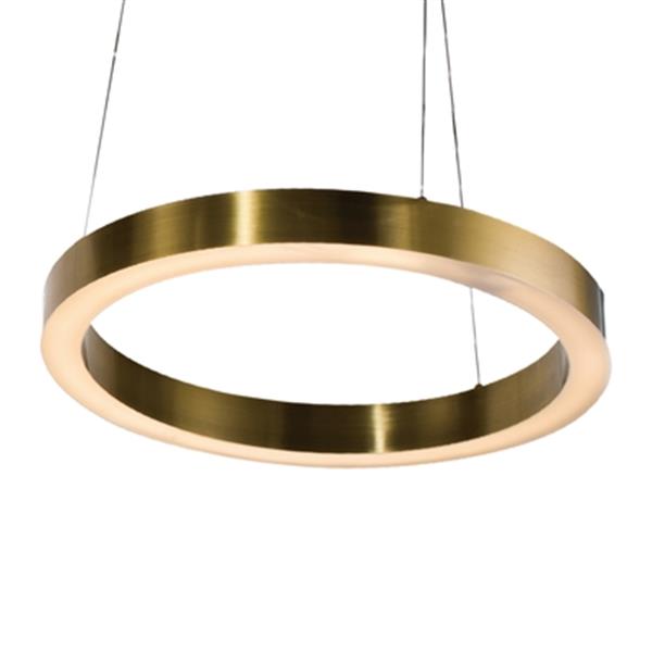 Design Living Antique Brass LED Ring Pendant