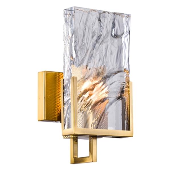 Design Living 1-Light Crystal Plaque Wall Sconce