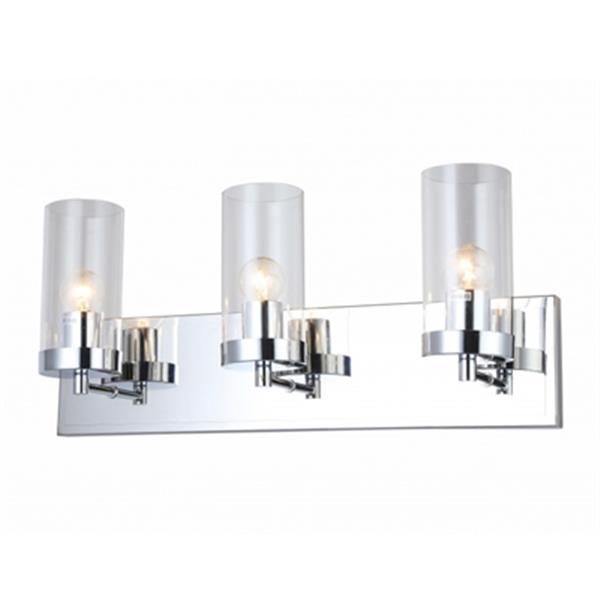 Design Living Glass 3-Light Glass Cylinder Wall Sconce