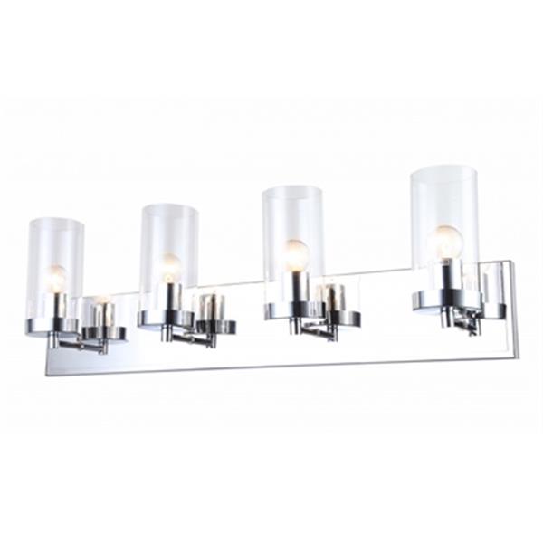 Design Living Glass 4-Light Glass Cylinder Wall Sconce