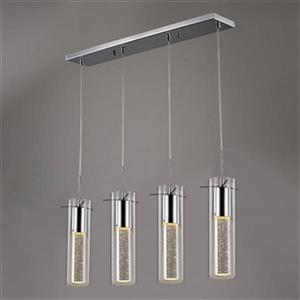 Design Living Chrome Glass Cylinder Pendant Lighting