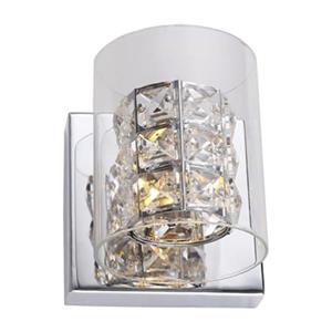 Design Living Glass 1-Light Glass Cover Crystal Wall Sconce