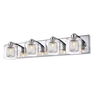 Design Living Glass 4-Light Glass Cycylinder Wall Sconce