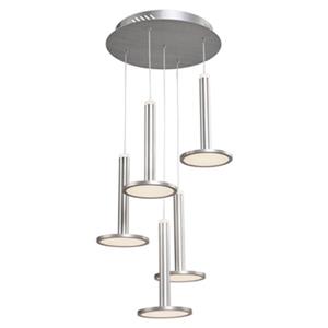 Artcraft Lighting Aurora Collection 14-in x 10-in Brushed Aluminum 5-Light LED Pendant Light