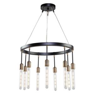 Artcraft Lighting Willow 18-in Dark Bronze/Vintage Brass 9-Light Chandelier