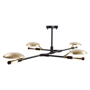 Luminaire à 4 lumières Aventura, noir mat/laiton satiné