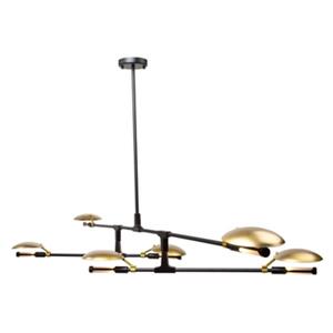 Luminaire Aventura, 6 lumières, noir mat/laiton satiné