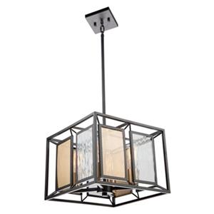 Luminaire suspendu Chadwick, 4 lumières, bronze foncé/laiton