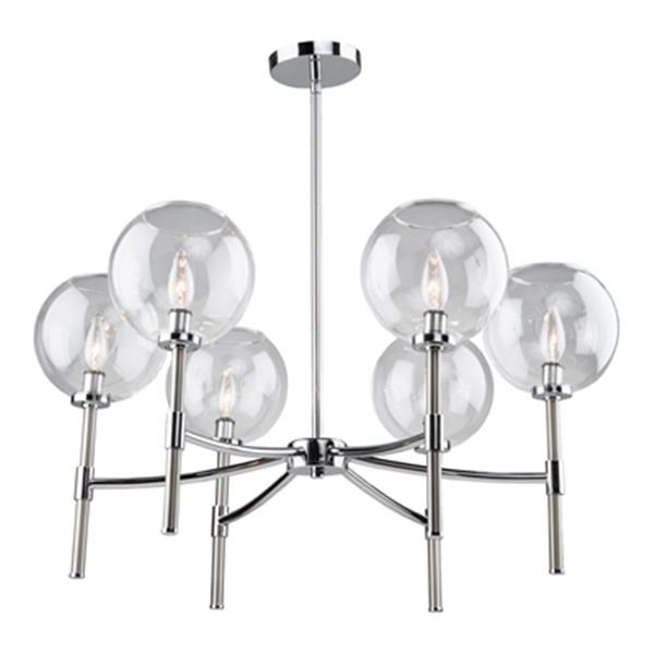 Artcraft Lighting Hamilton 29-in Chrome/Brushed Nickel 6-Light Chandelier