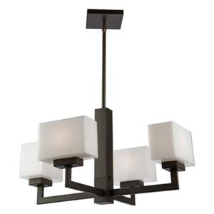 Lustre Cube Light, 4 lumières, bronze huilé