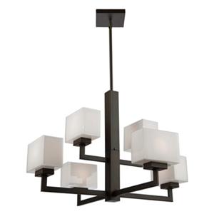 Lustre Cube Light, 6 lumières, bronze huilé