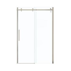 MAAX Halo 45 to 47-in x 79-in Brushed Nickel Clear Glass Shower Door