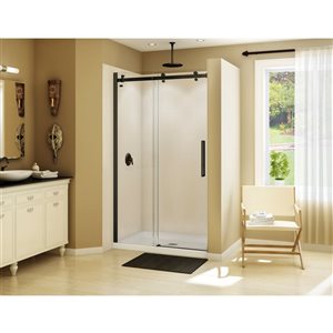 MAAX Halo 45 to 47-in x 79-in Dark Bronze Clear Glass Shower Door