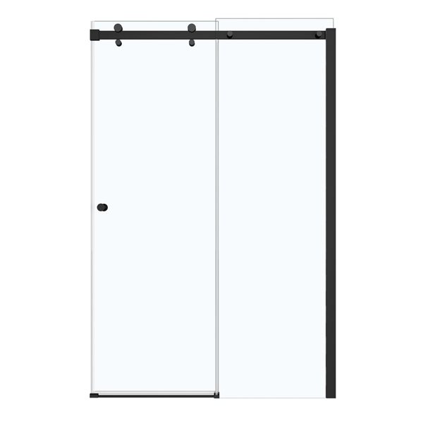 MAAX Luminescence 47-in x 71-in Dark Bronze Clear Glass Shower Door