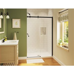 MAAX Luminescence 47-in x 71-in Dark Bronze Clear Glass Shower Door