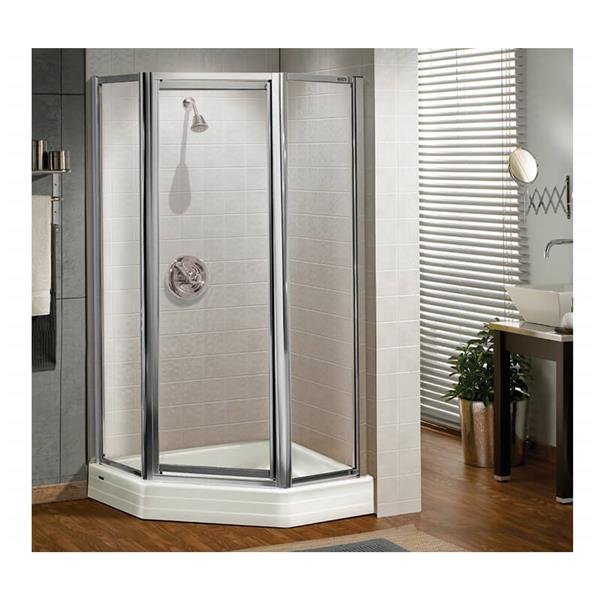 Shower Door In Polished Chrome Clear, Maax Sliding Shower Door Installation