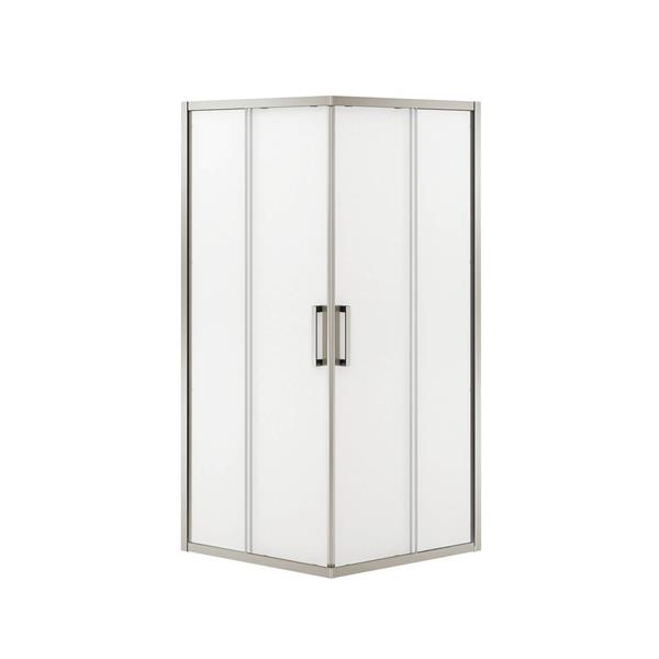 MAAX Radia Square 32-in x 72-in Nickel Mistelite Shower Door