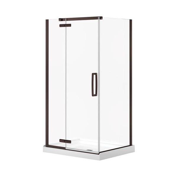 MAAX Hana 34-in x 42-in x 75-in Dark Bronze Shower Door