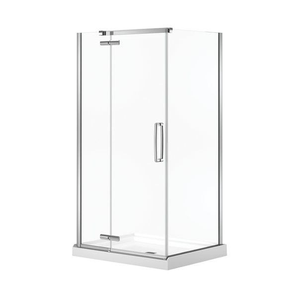 MAAX Hana 34-in x 42-in x 75-in Chrome Shower Door