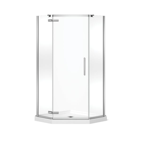 MAAX Hana 38-in x 75-in Neo-Angle Chrome Shower Door