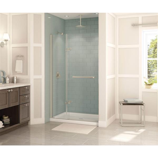 MAAX Reveal 52 to 55-in x 72-in Brushed Nickel Shower Door